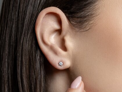 Ohrstecker Classic in 14K Weißgold mit Diamanten 0,20ct GSI G/SI