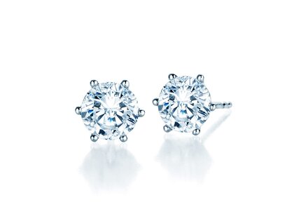 Ohrstecker Classic Labordiamant in 9K Weißgold mit Labordiamanten 6,00ct E/VS