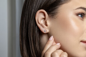 Ohrstecker Classic in 14K Weißgold mit Diamanten 0,20ct GSI G/SI