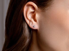 Ohrstecker Diamond Bowl in 14K Weißgold mit Diamanten 0,10ct G/SI