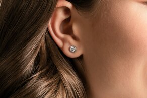 Ohrstecker Diamond Bowl in 9K Gelbgold mit Diamanten 0,30ct G/SI
