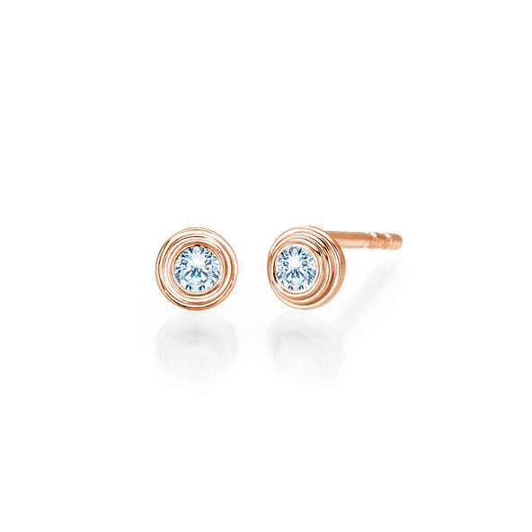 Ohrstecker Diamond Bowl Labordiamant in 14K Roségold mit Labordiamanten 0,30ct E/VS
