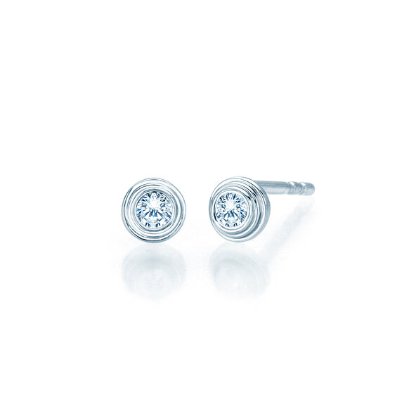 Ohrstecker Diamond Bowl in 14K Weißgold mit Diamanten 0,10ct G/SI