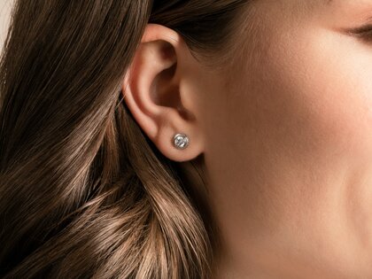 Ohrstecker Diamond Bowl in 9K Gelbgold mit Diamanten 0,30ct G/SI
