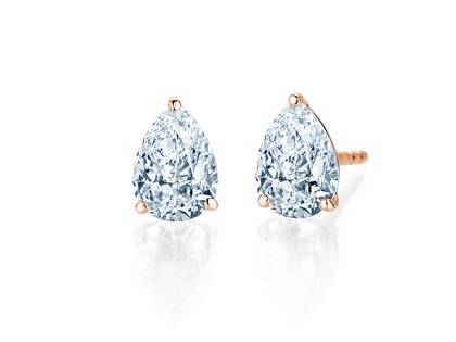 Ohrstecker Diamond Drop Labordiamant in 18K Roségold mit Labordiamanten 0,30ct E/VS