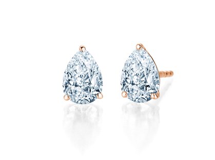 Ohrstecker Diamond Drop Labordiamant in 18K Roségold mit Labordiamanten 4,00ct E/VS