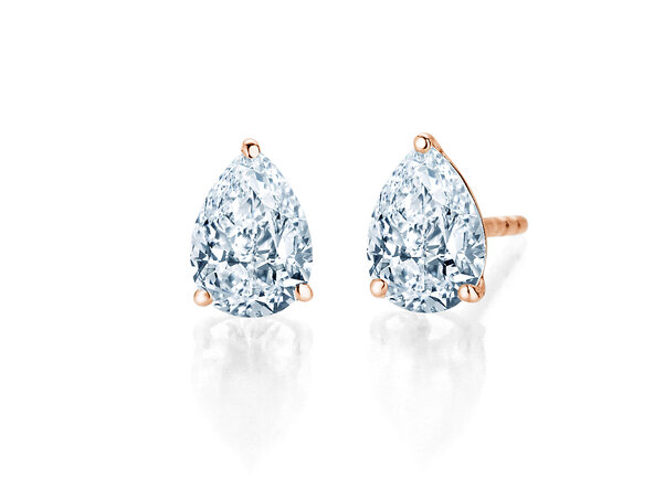 Ohrstecker Diamond Drop Labordiamant in 18K Roségold mit Labordiamanten 0,30ct E/VS