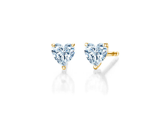 Ohrstecker Diamond Heart in 14K Gelbgold mit Diamanten 0,30ct G/SI