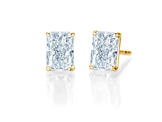 Ohrstecker Diamond Radiant in 14K Gelbgold mit Diamanten 0,30ct G/SI