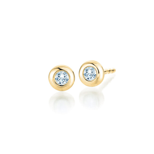 Ohrstecker Eternal in 14K Gelbgold mit Diamanten 0,10ct GSI G/SI
