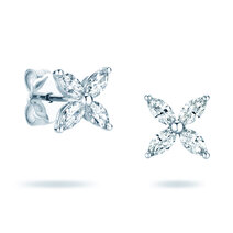 Ohrstecker Flower in 14K Weißgold mit Diamanten 0,64ct G/SI