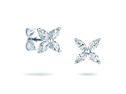 Ohrstecker Flower in 14K Weißgold mit Diamanten 0,64ct