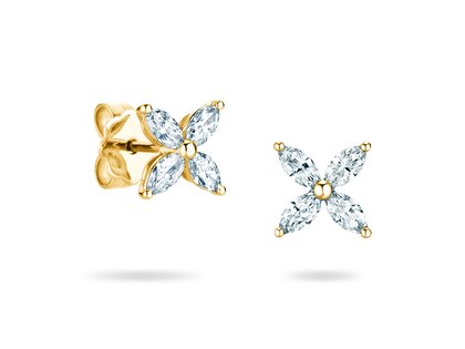 Ohrstecker Flower Labordiamant in 9K Gelbgold mit Labordiamanten 0,64ct E/VS