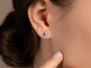 Ohrstecker Jolie in 14K Weißgold mit Saphiren 0,50ct und Diamanten 0,08ct