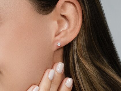 Ohrstecker Modern in 14K Gelbgold mit Diamanten 0,20ct GSI G/SI