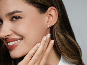 Ohrstecker Modern in 14K Gelbgold mit Diamanten 0,20ct GSI G/SI