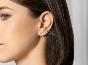 Ohrstecker Modern in 14K Weißgold mit Diamanten 0,10ct GSI G/SI