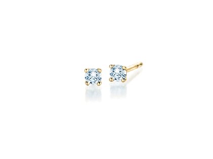 Ohrstecker Modern in 14K Gelbgold mit Diamanten 0,10ct GSI G/SI