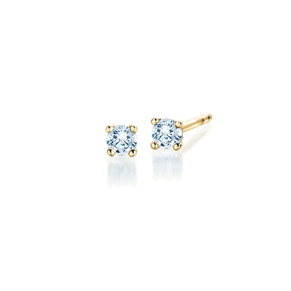 Ohrstecker Modern in 14K Gelbgold mit Diamanten 0,10ct GSI G/SI