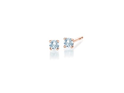 Ohrstecker Modern in 14K Roségold mit Diamanten 0,15ct