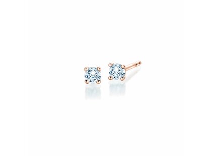Ohrstecker Modern in 14K Roségold mit Diamanten 0,15ct G/SI