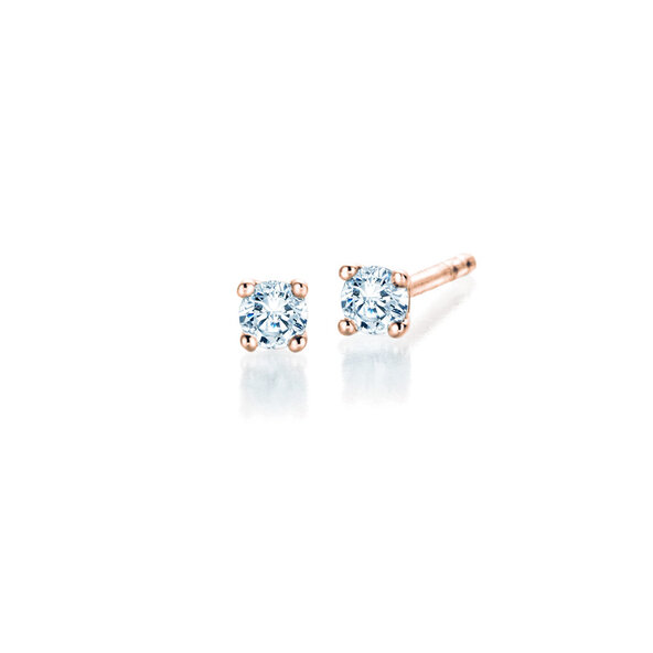 Ohrstecker Modern in 14K Roségold mit Diamanten 0,15ct