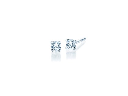 Ohrstecker Modern in 14K Weißgold mit Diamanten 0,10ct GSI G/SI
