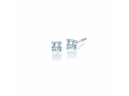 Ohrstecker Modern in 14K Weißgold mit Diamanten 0,10ct GSI G/SI