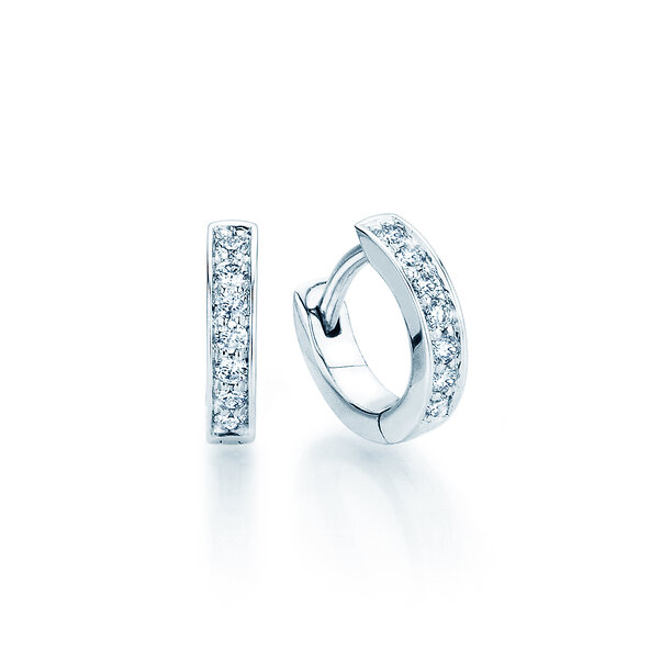 Creolen Alliance in 14K Weißgold mit Diamanten 0,14ct GSI G/SI