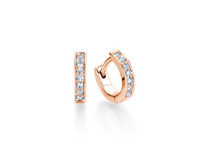 Creolen Alliance in 18K Roségold mit Diamanten 0,14ct GSI G/SI