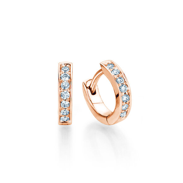 Creolen Alliance in 14K Roségold mit Diamanten 0,14ct GSI G/SI