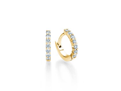 Creolen Dawn in 14K Gelbgold mit Diamanten 0,16ct GSI G/SI
