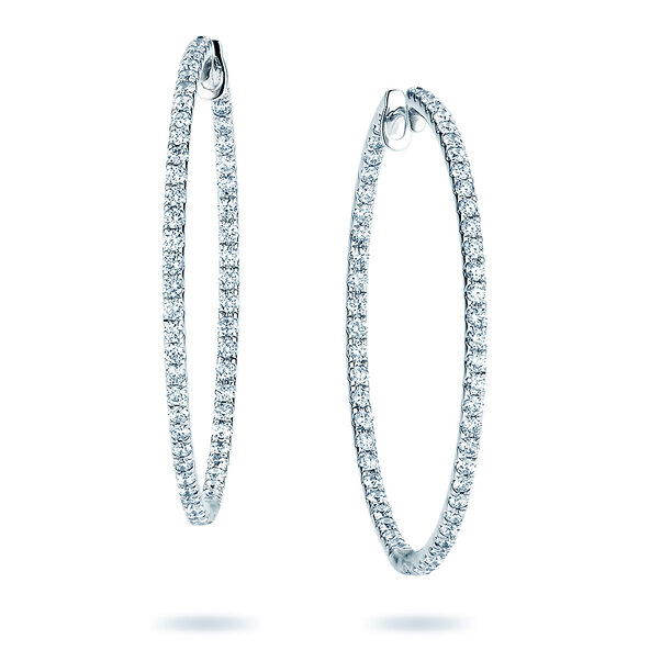 Creolen Diamond Hoops in 14K Weißgold mit Diamanten 1,40ct G/SI
