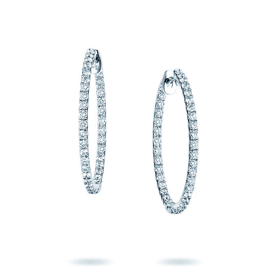 Creolen Diamond Hoops in 14K Weißgold mit Diamanten 0,90ct G/SI