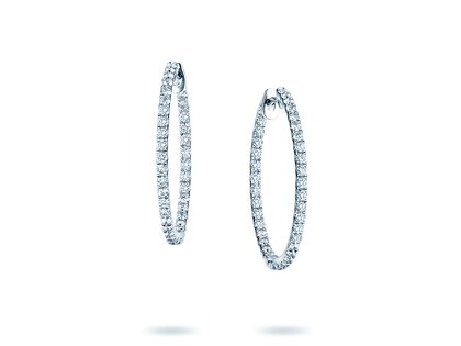 Creolen Diamond Hoops in 14K Weißgold mit Diamanten 0,90ct G/SI