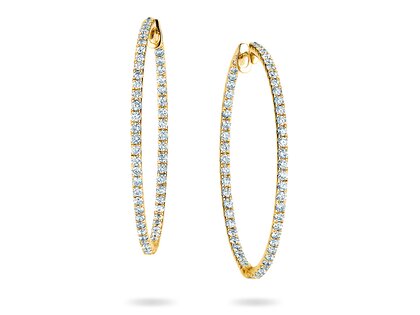 Creolen Diamond Hoops in 14K Gelbgold mit Diamanten 1,40ct G/SI
