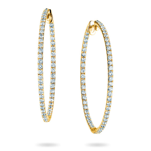 Creolen Diamond Hoops in 14K Gelbgold mit Diamanten 1,40ct G/SI