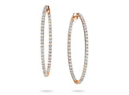 Creolen Diamond Hoops in 14K Roségold mit Diamanten 1,40ct G/SI