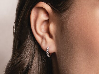 Creolen Dusk in 14K Roségold mit Diamanten 0,14ct GSI G/SI