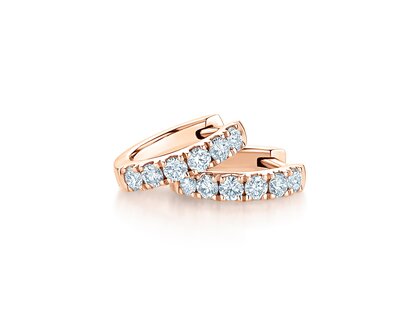 Creolen Dusk in 14K Roségold mit Diamanten 0,14ct GSI G/SI
