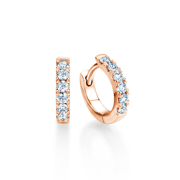 Creolen Dusk in 14K Roségold mit Diamanten 0,14ct GSI G/SI