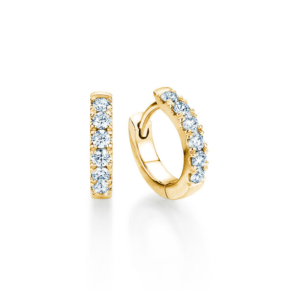 Creolen Dusk in 9K Gelbgold mit Diamanten 0,24ct