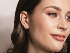 Creolen Dusk in 14K Roségold mit Diamanten 0,14ct GSI G/SI