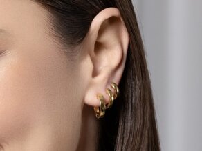 Creolen Modern in 14K Gelbgold S