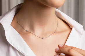 Halskette Leon in 14K Gelbgold mit Diamanten 0,25ct G/SI 42cm