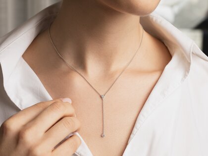 Halskette Leon Y in 14K Weißgold mit Diamanten 0,06ct G/SI