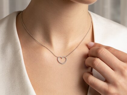 Anhänger My Heart in 14K Weißgold mit Diamanten 0,19ct