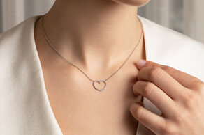 Anhänger My Heart in 14K Weißgold mit Diamanten 0,19ct