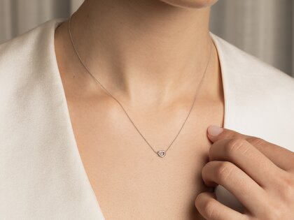 Anhänger Heart Petite in 14K Weißgold mit Diamanten 0,06ct