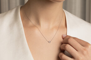 Anhänger Heart Petite in 14K Weißgold mit Diamanten 0,06ct